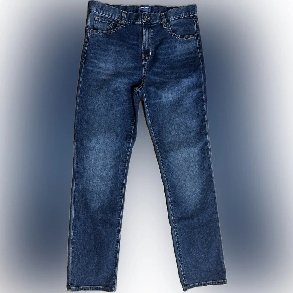 EUC Old Navy Kids SZ 18 skinny 5-pocket blue jeans adjustable interior waistband